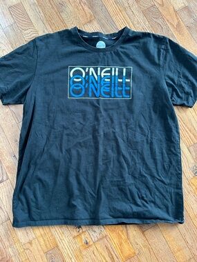 O'Neill Black Tee with Blue & White Logo